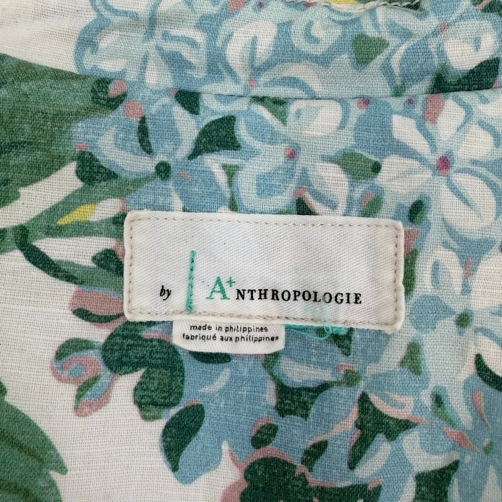 Anthropologie By Anthropologie A+ Mellie Hydrangea Swing Raincoat Blue Floral - Picture 7 of 15